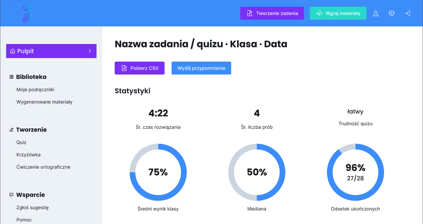 Aplikacja Brain Factory